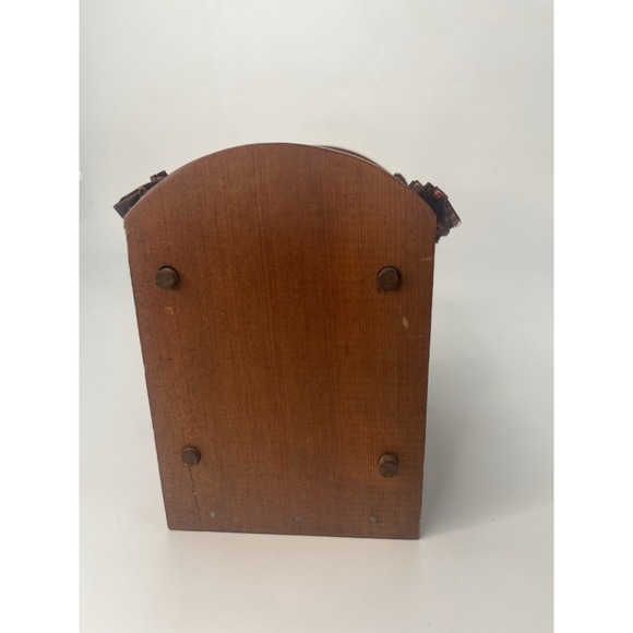 Vintage Wooden Napkin Holder: Cottagecore Fabric Basket - Picture 2 of 8